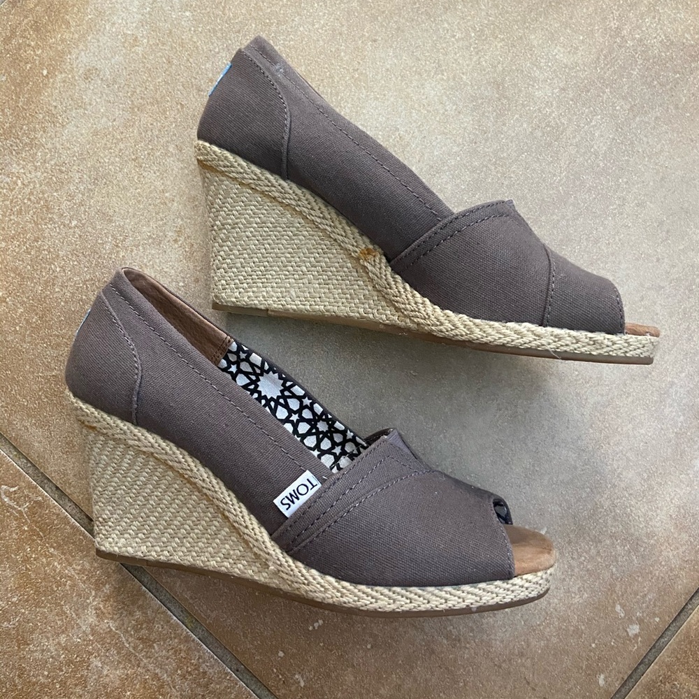 TOMS Grey Wedges
